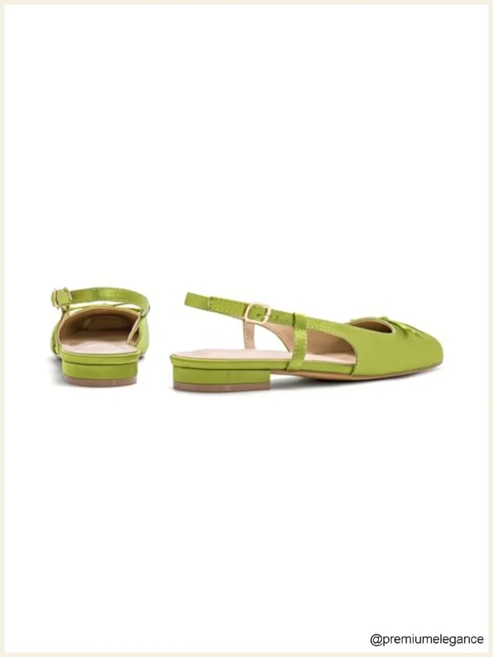 Women's Square Toe Satin Ballet Flats with Ankle Buckles Slingback